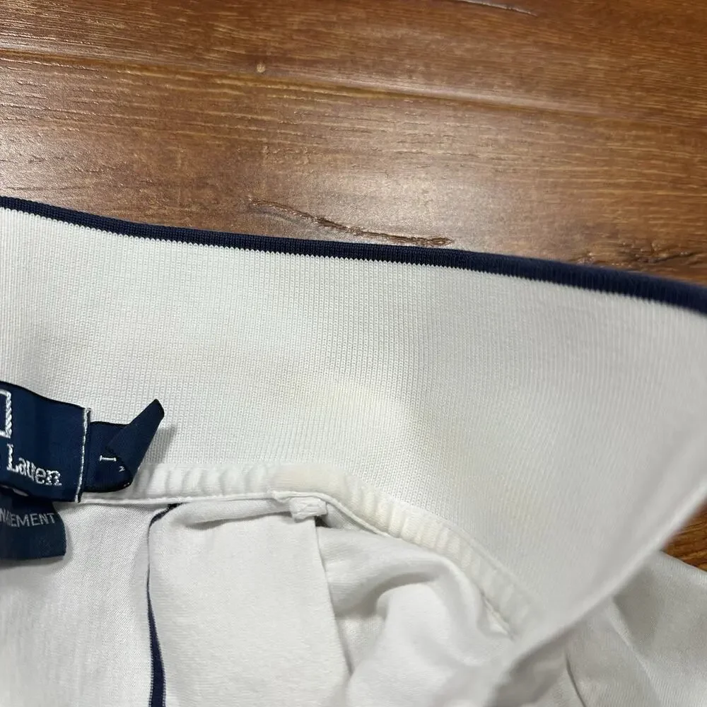 Vintage 90s Ralph Lauren Tennis Polo Shirt Mens L White Stripe Pima Cotton Peru